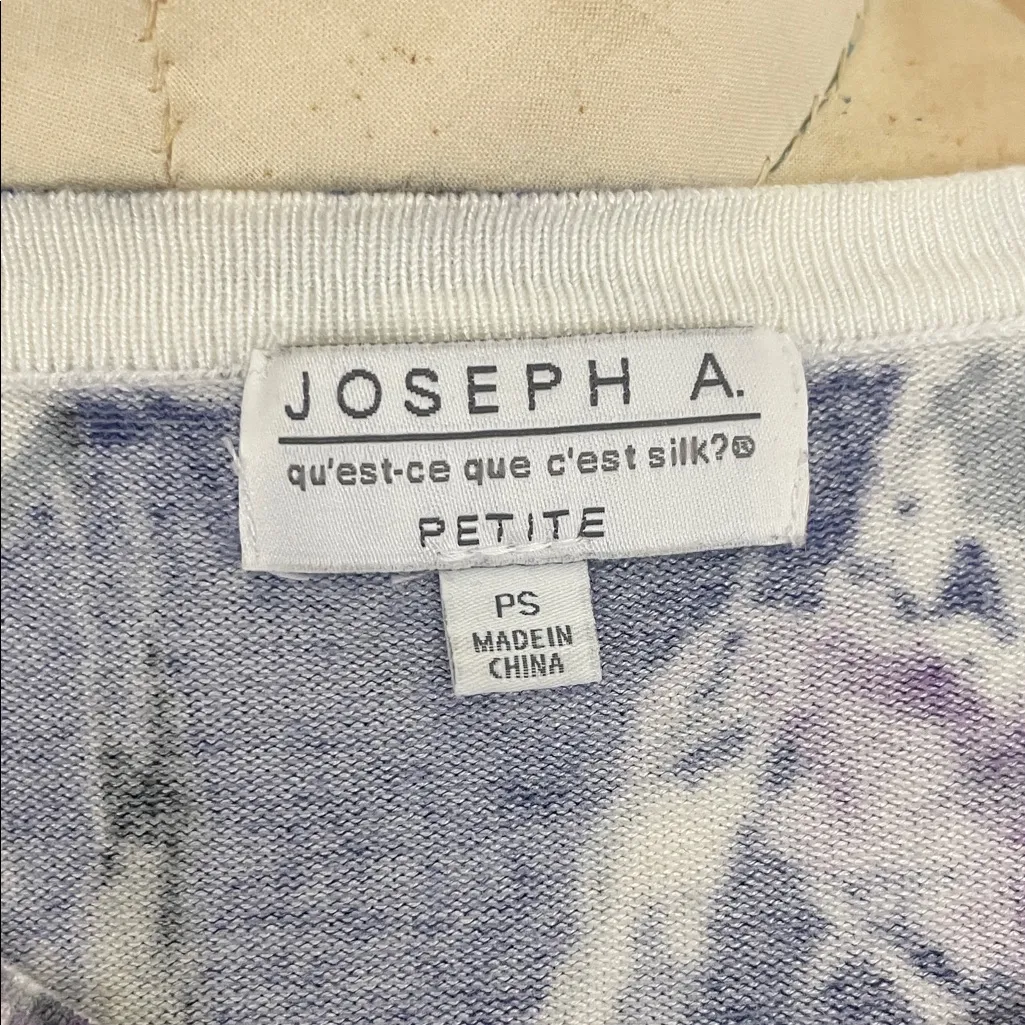 Joseph A Purple and Gray Floral Women's Cardigan Size Small Petite - Image 4