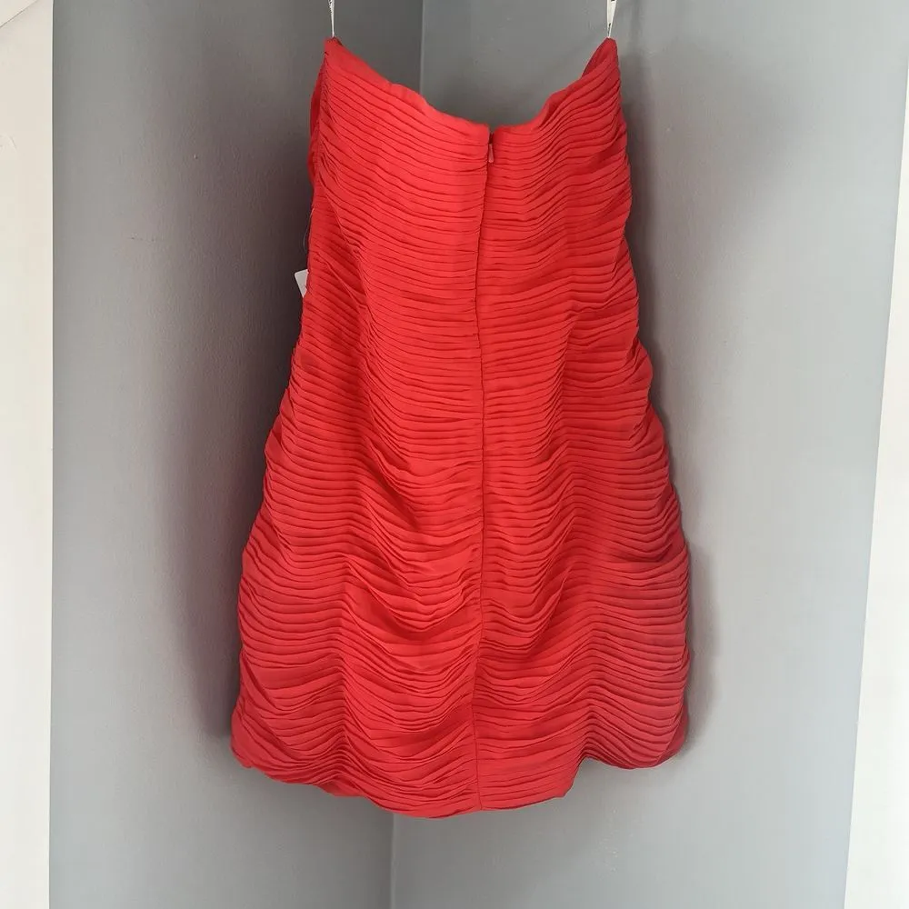 NWT Lavish Alice Pleated Chiffon Minidress Coral SIZE 12 - Image 8