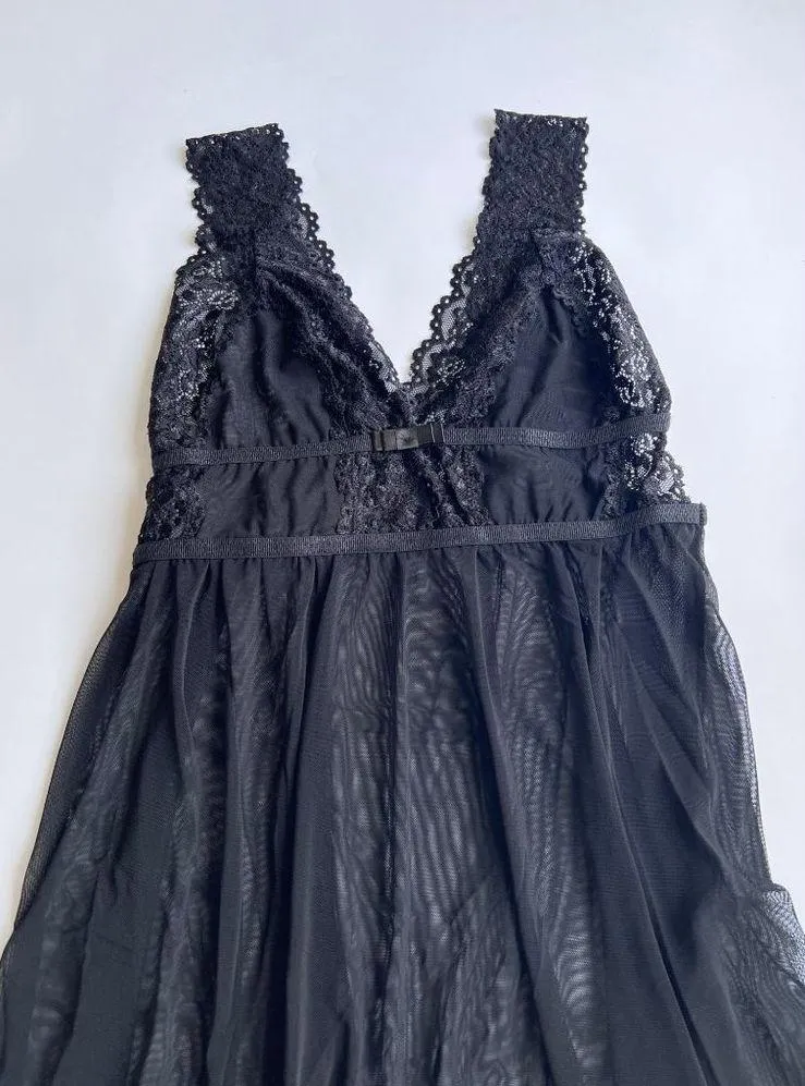 Oh là là Chéri Nora Mesh and Lace Empire Babydoll black size s/m - Image 4