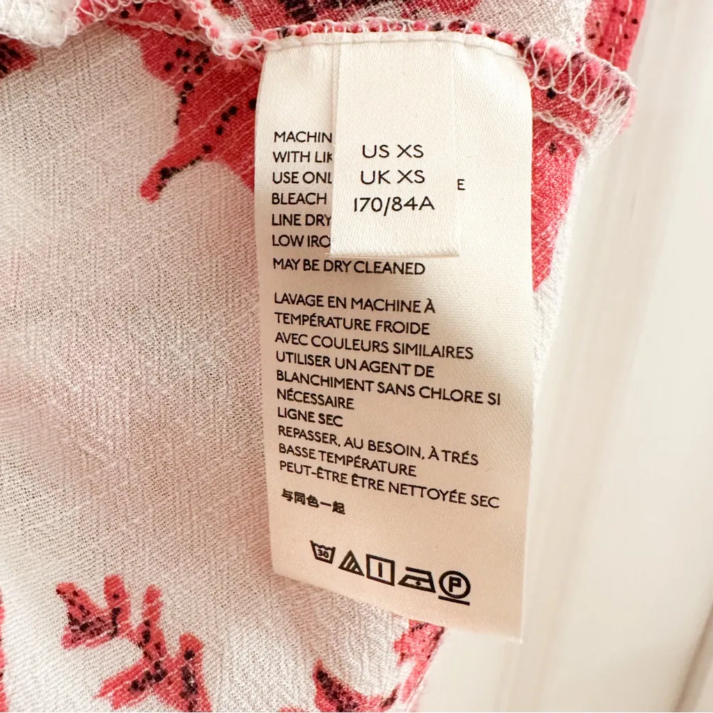 FREE PEOPLE FRENCH QUARTER BOHO MINI WRAP DRESS Flutter White Red sz XS - Image 11