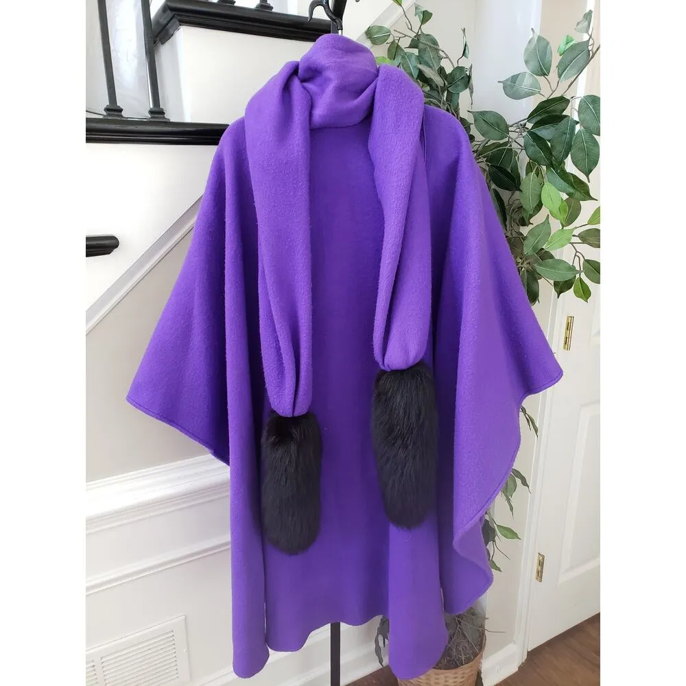Vintage Kathleen For Sweet Herb Cape Top One Size Purple Hook & Eye Front - Image 10
