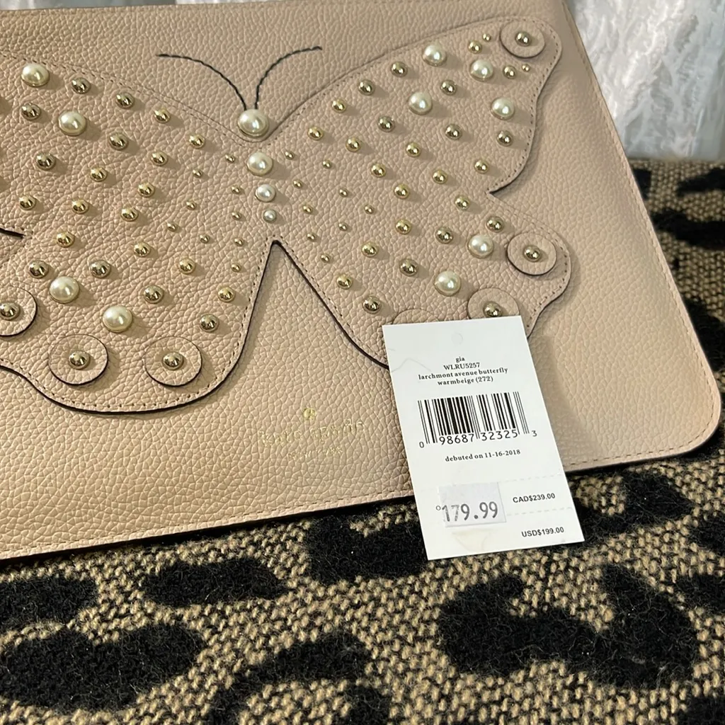 Kate Spade Pouch Larchmont Avenue Butterfly Gia Pouch NWT - Image 8