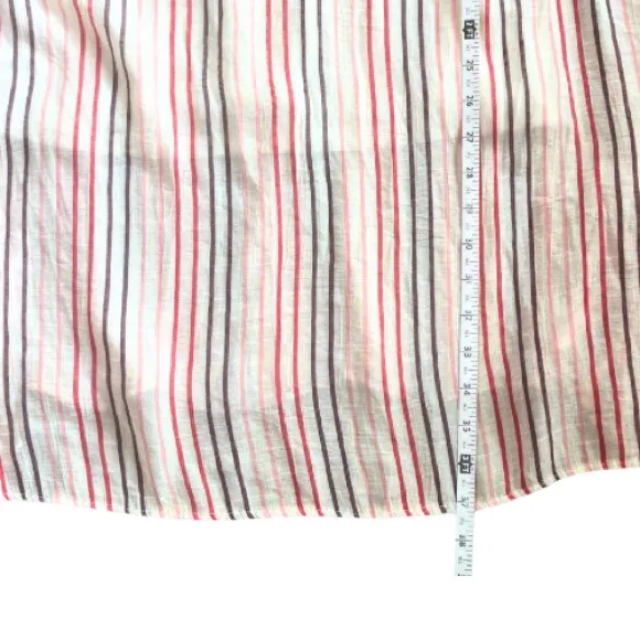 Indigo Rose Red Striped Cream‎ Tunic Shirt Dress Size Medium Coastal Grandmother - Image 4