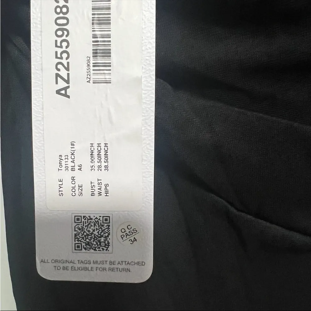 Azazie Tonya Black Dress, New with Tags, Size 6 - Image 5