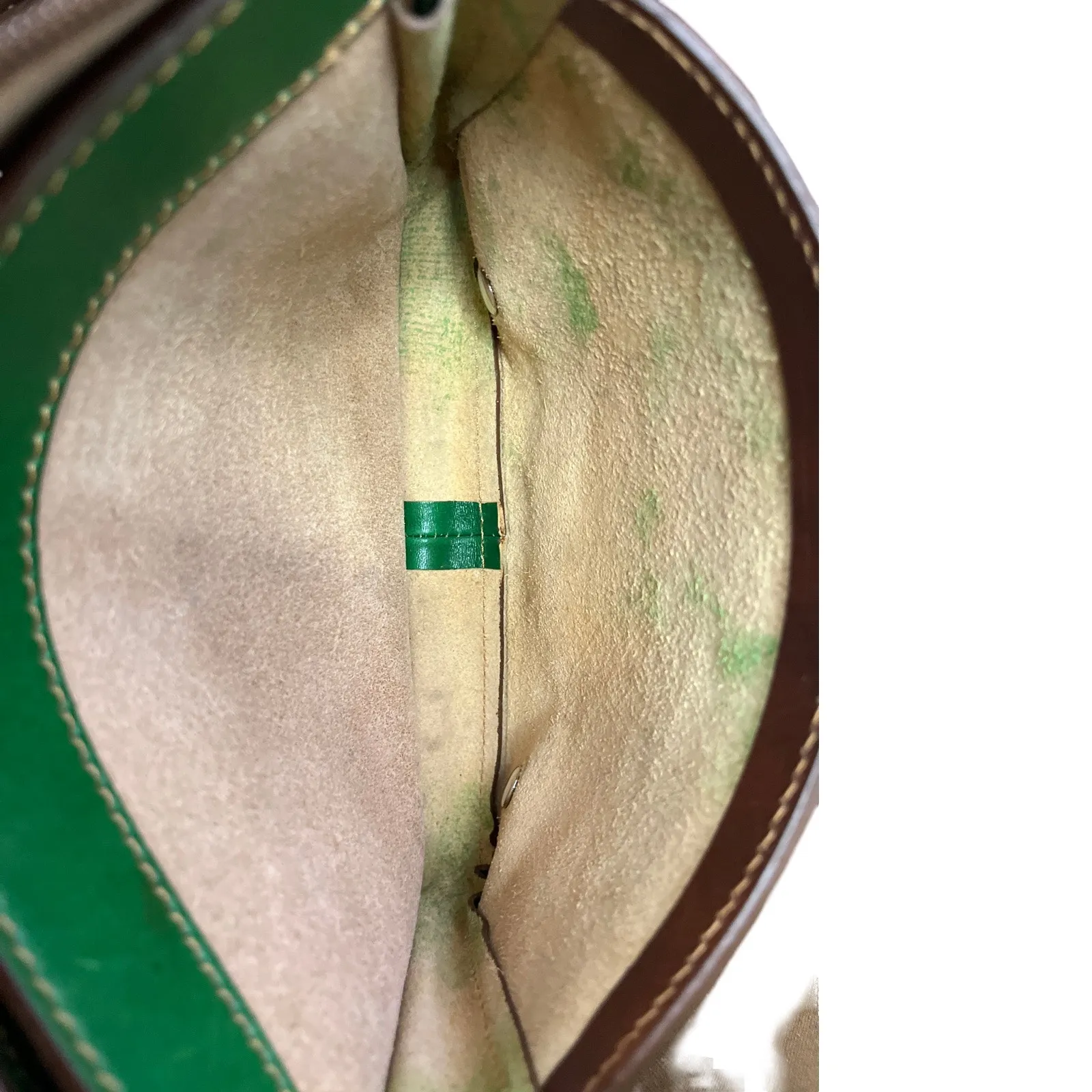 Conte Di Cavour Green Leather Crossbody Bag Italian Made Satchel Purse - Image 7