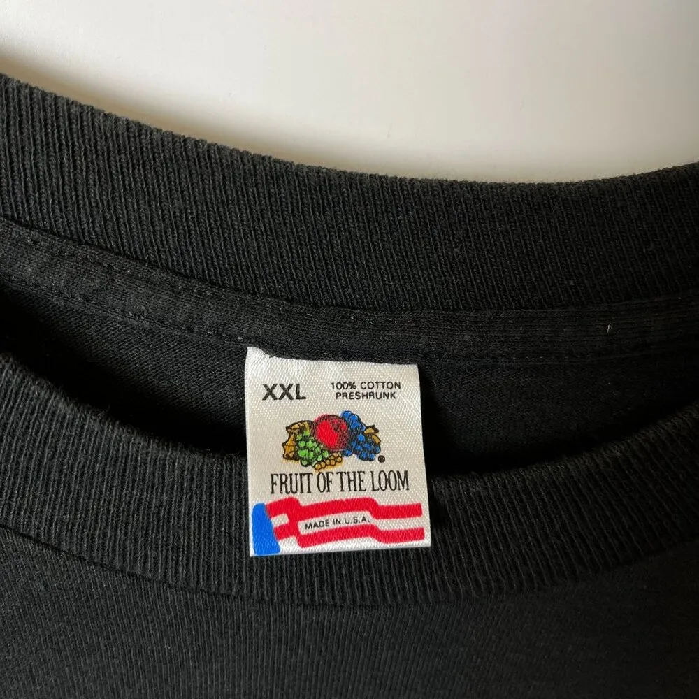 Fruit of the Loom Vintage Curaçao Tee XL Black Cotton USA Unisex Fit - Image 4