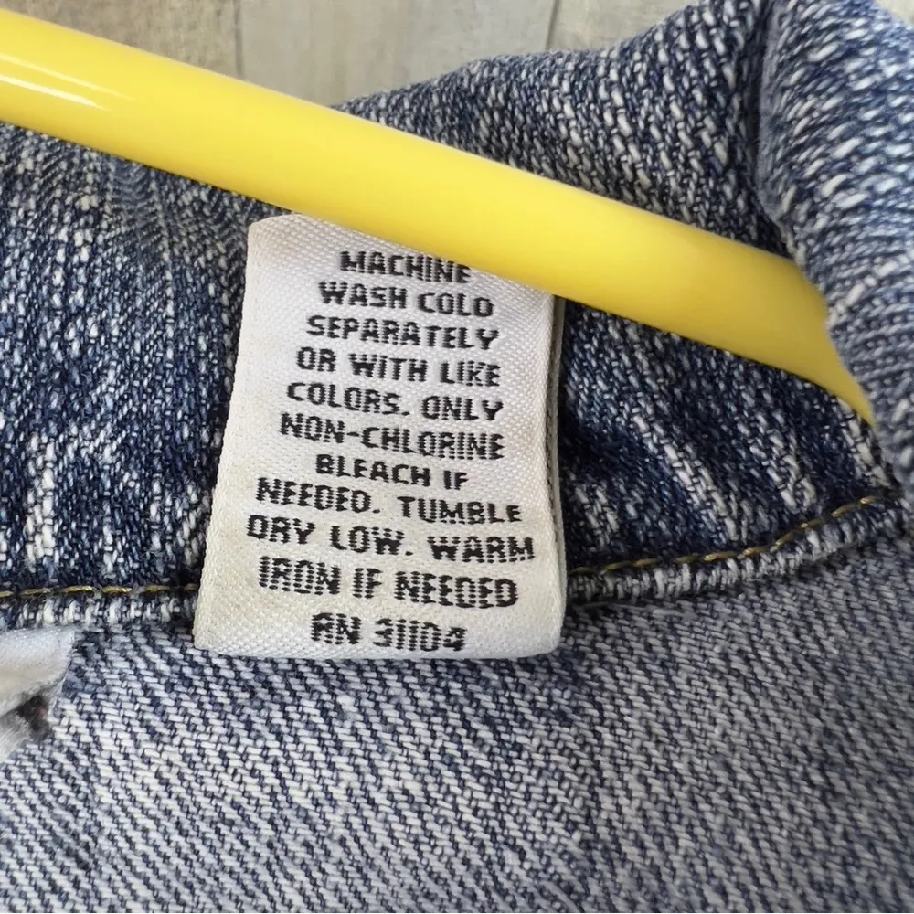 Kim Rogers Size Small Vintage Acid Washed Blue Denim Long Sleeve Jacket … - Image 8