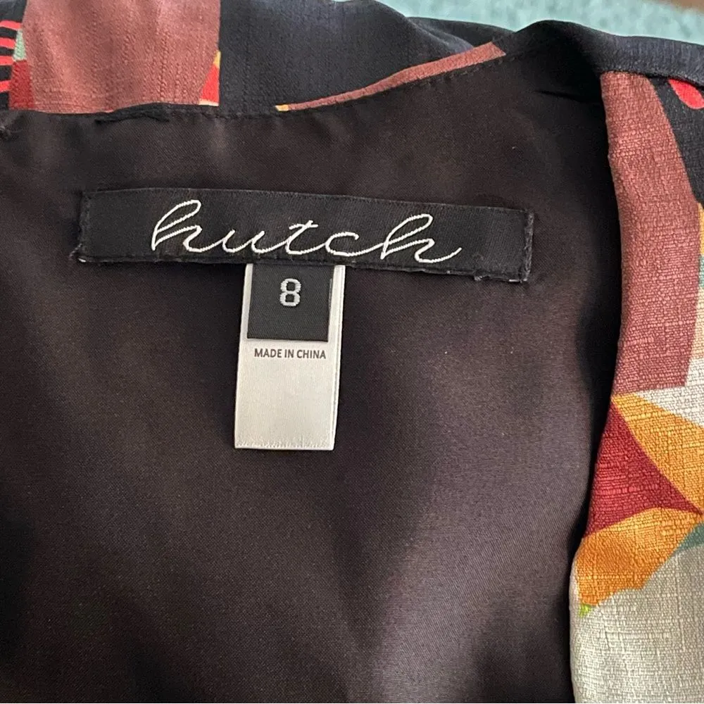 NWT Hutch ModCloth Let's Go Boho Black Long Sleeve Belted Maxi Dress Size 8 - Image 6