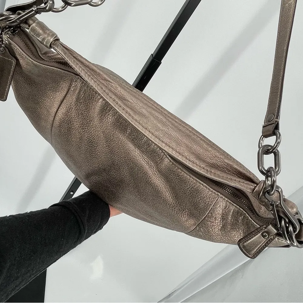 Coach 14769 Kristin Large Slouch Hobo Handbag Marcasite Metallic Gold Bronze - Image 5