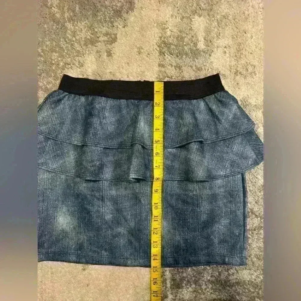 Women’s Denim Green Envelope Mini Skirt Blue Size M - Image 6