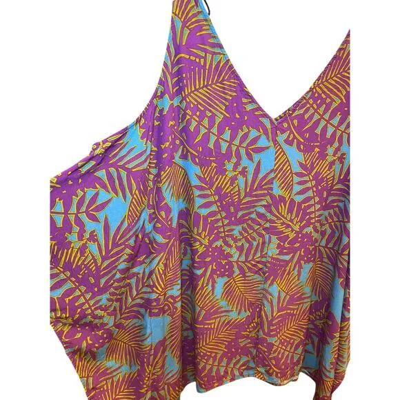 ASTR The Lable Women Large Muumuu‎ Dress Cold Shoulder Tassels Handkerchief Hem - Image 7