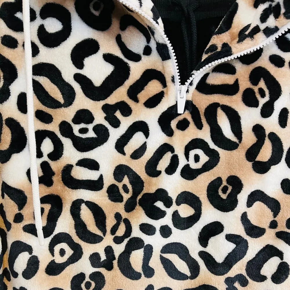 NWT women’s deluxe touch half zip lounge set. Brown Size M - Image 5