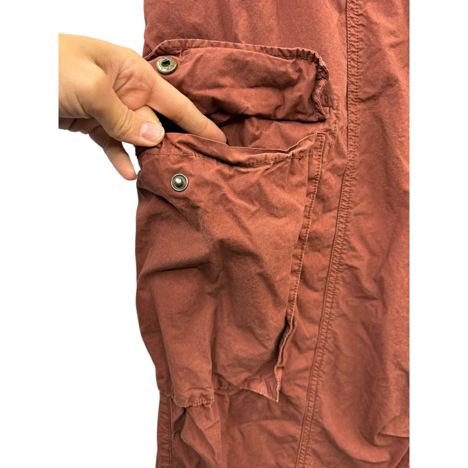 Urban Outfitters Woman's Cargo Parachute Pants Wide Leg Techwear Grunge Edgy M - Image 6