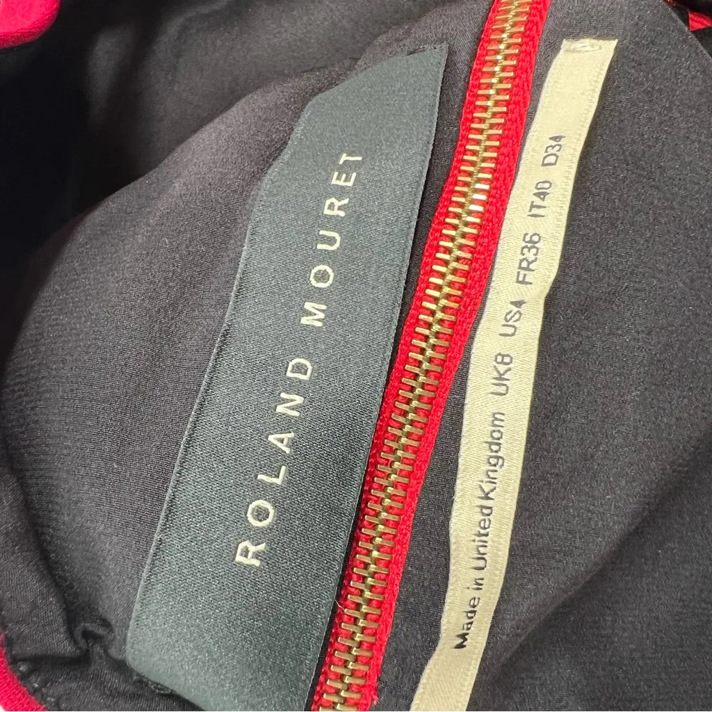 Roland Mouret red structural top sz 4 - Image 3