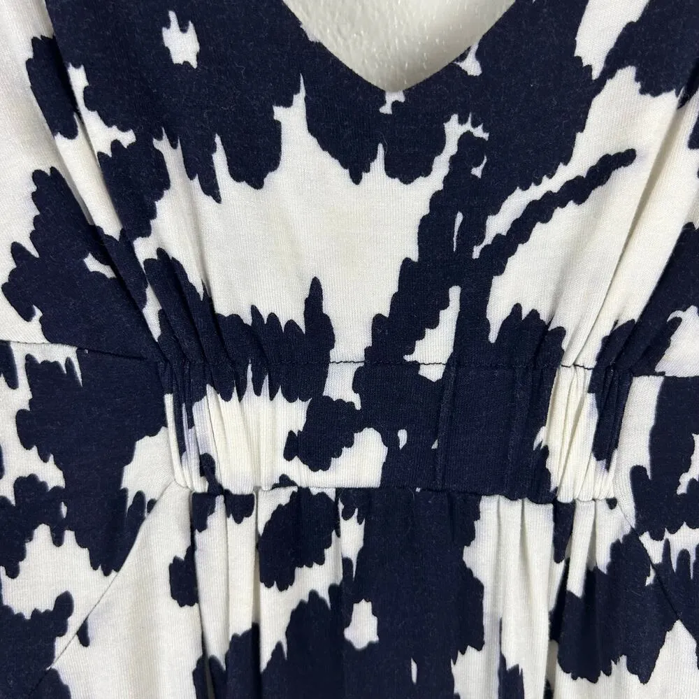 CAbi Everybody Jersey Knit Dress Size XS Blue White Print Low Back Style 110 - Image 5
