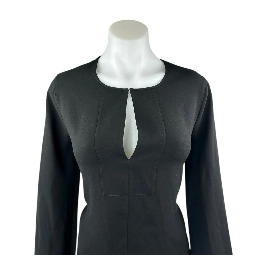 BCBGMaxazria Giulianna Black Long Bell Sleeve Open Back Lace Romper Shorts S - Image 4