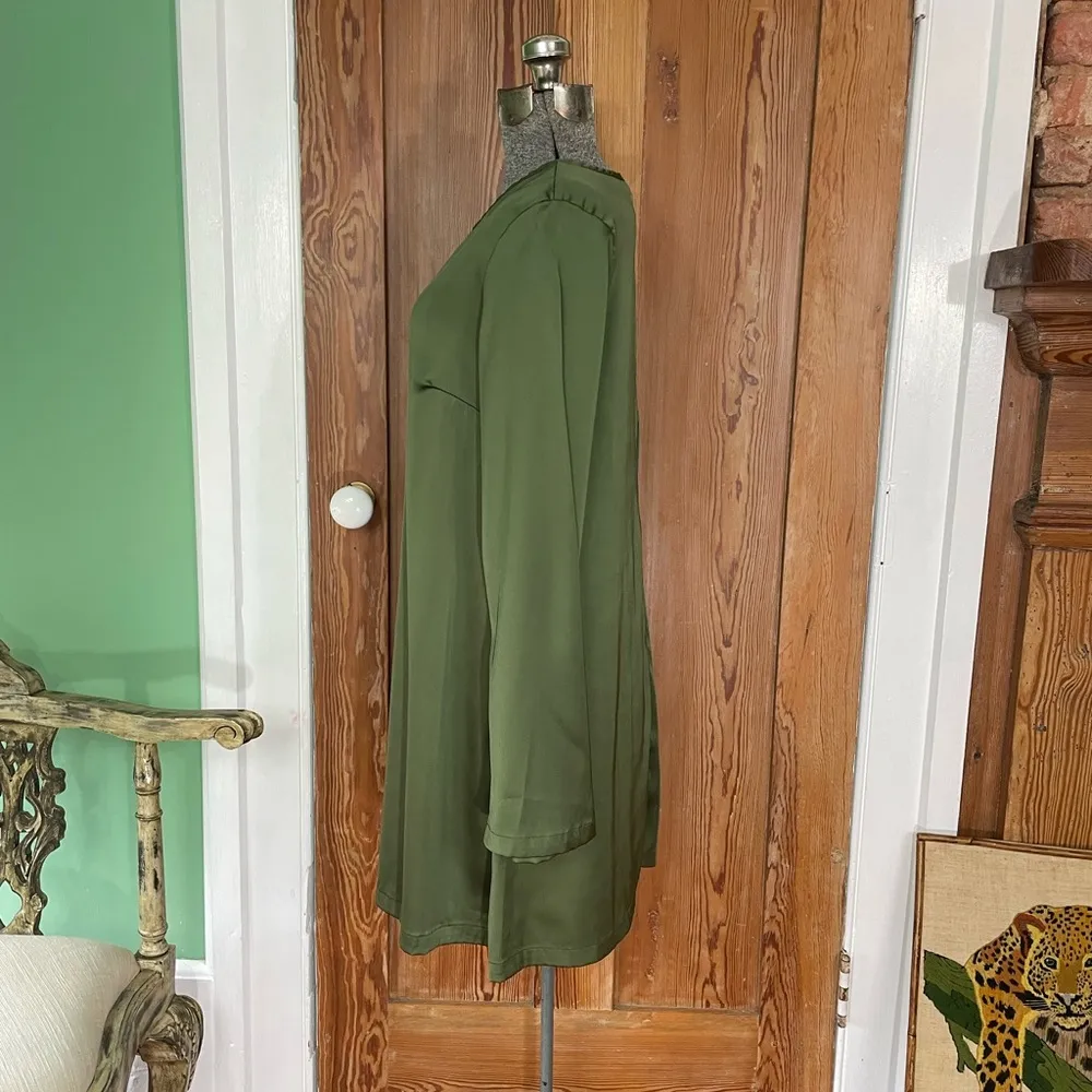 Charlie O. By Kinnucan’s V Neck Long Sleeve Mini Dress in Olive - Image 10