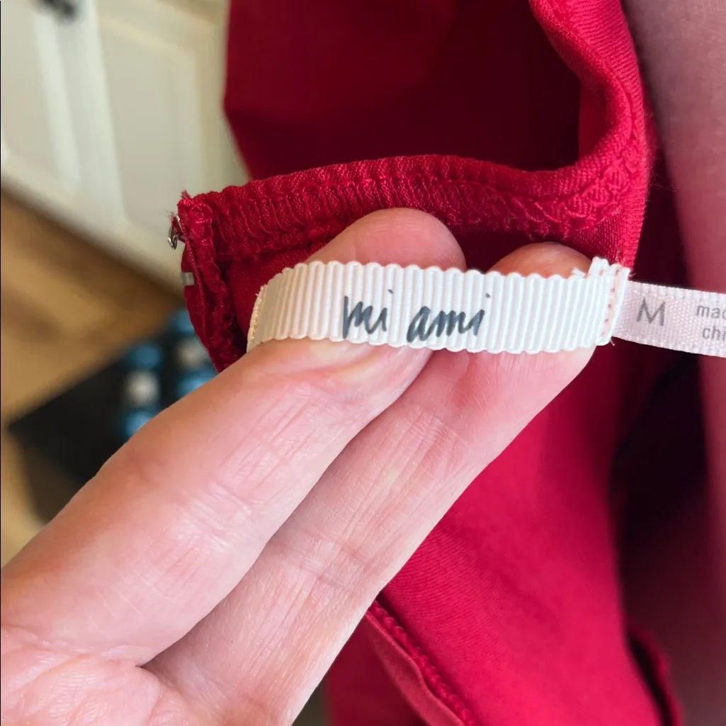 Red Mini Dress Long Sleeve Size undefined - Image 7