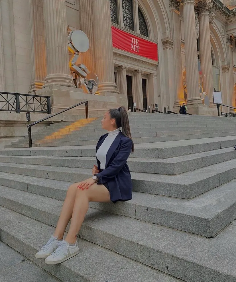 Navy Plaid Blazer - Image 3