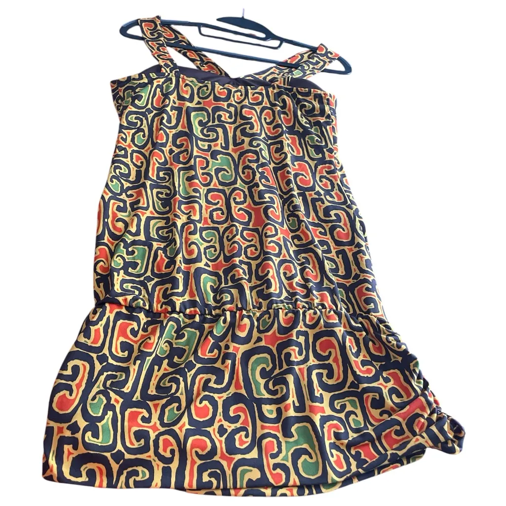 BISOU BISOU Tribal African Print Tunic Top Bohemian Shabby Chic Cute Bold Size S - Image 2