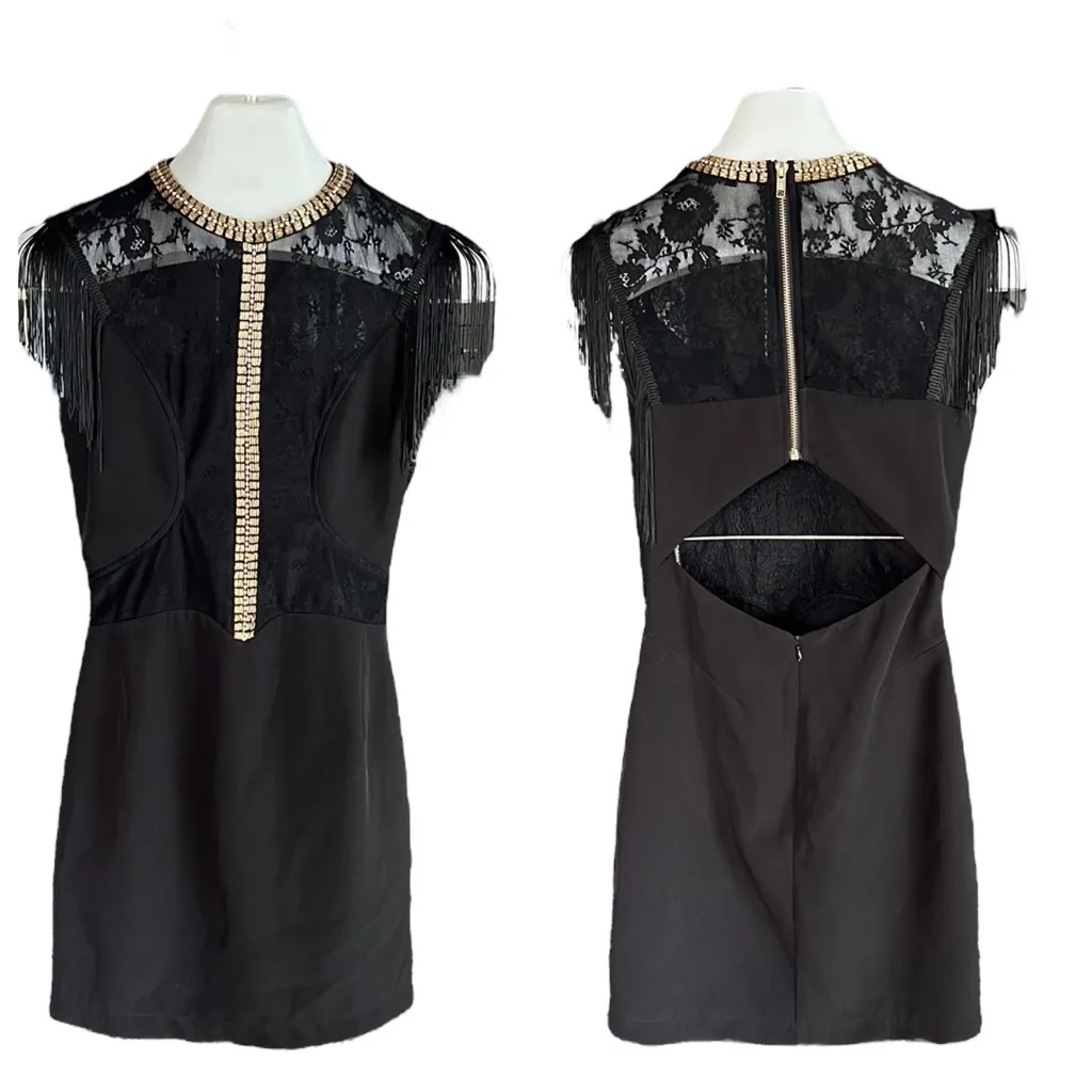 The clothing company fringe shoulder exposed back dress - Image 2