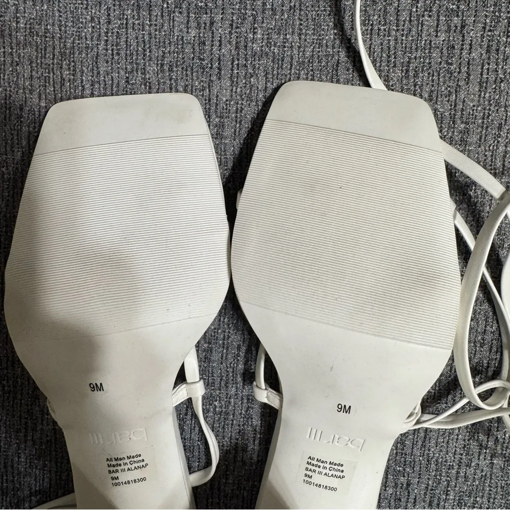 Bar lll Alanap White Heels With Wrap Around Ties - Image 12