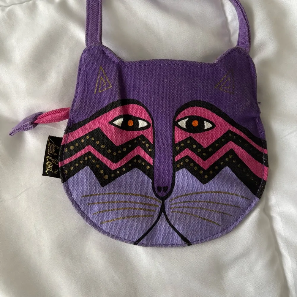 Laurel Burch Purple and Pink Cat Face Bag - Image 3