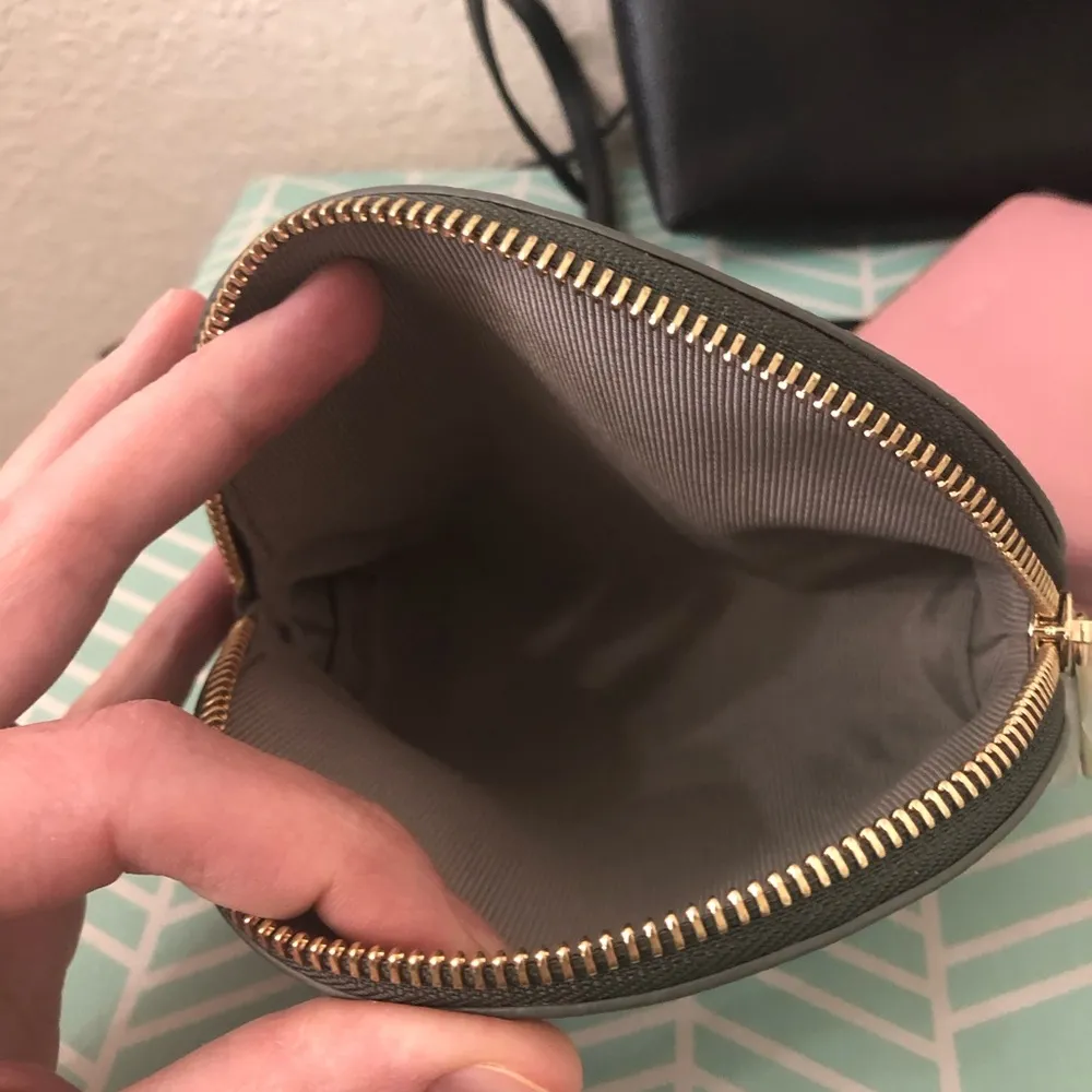 FURLA Extra Large Boheme Leather Crossbody Purse Pouch Set Black, Green, & Pink - Image 9