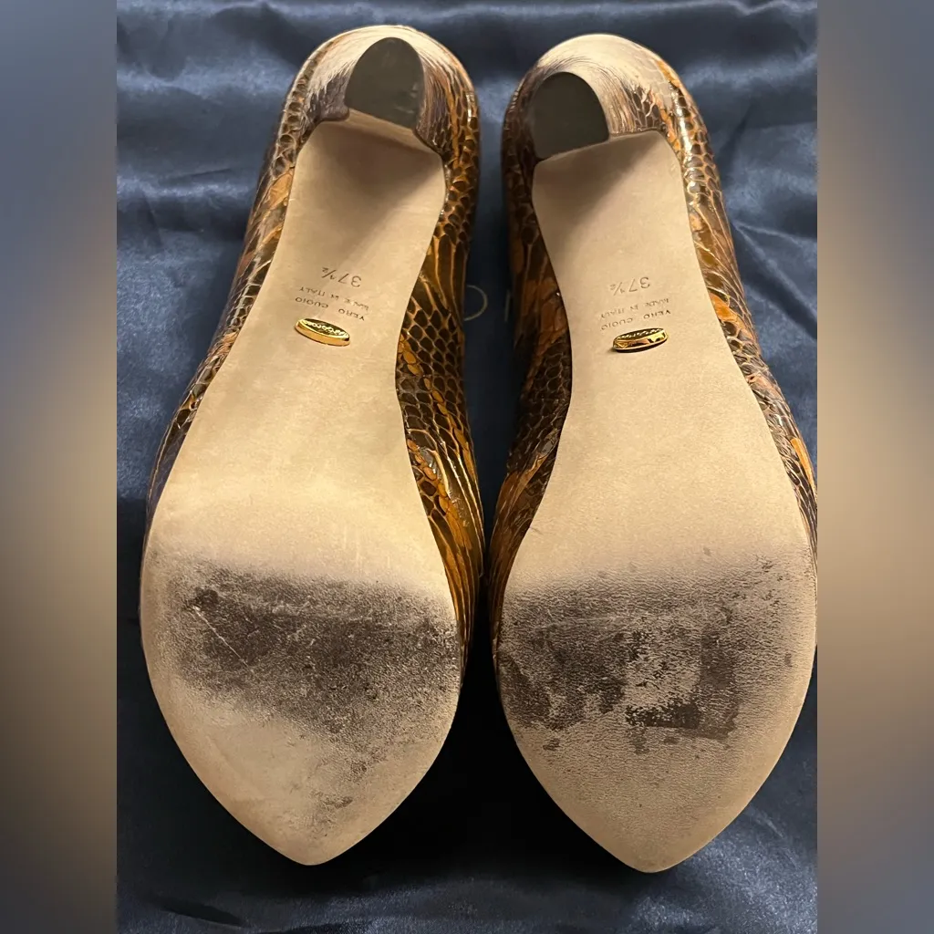 Sergio Rossi brown snake skin pumps - Image 8