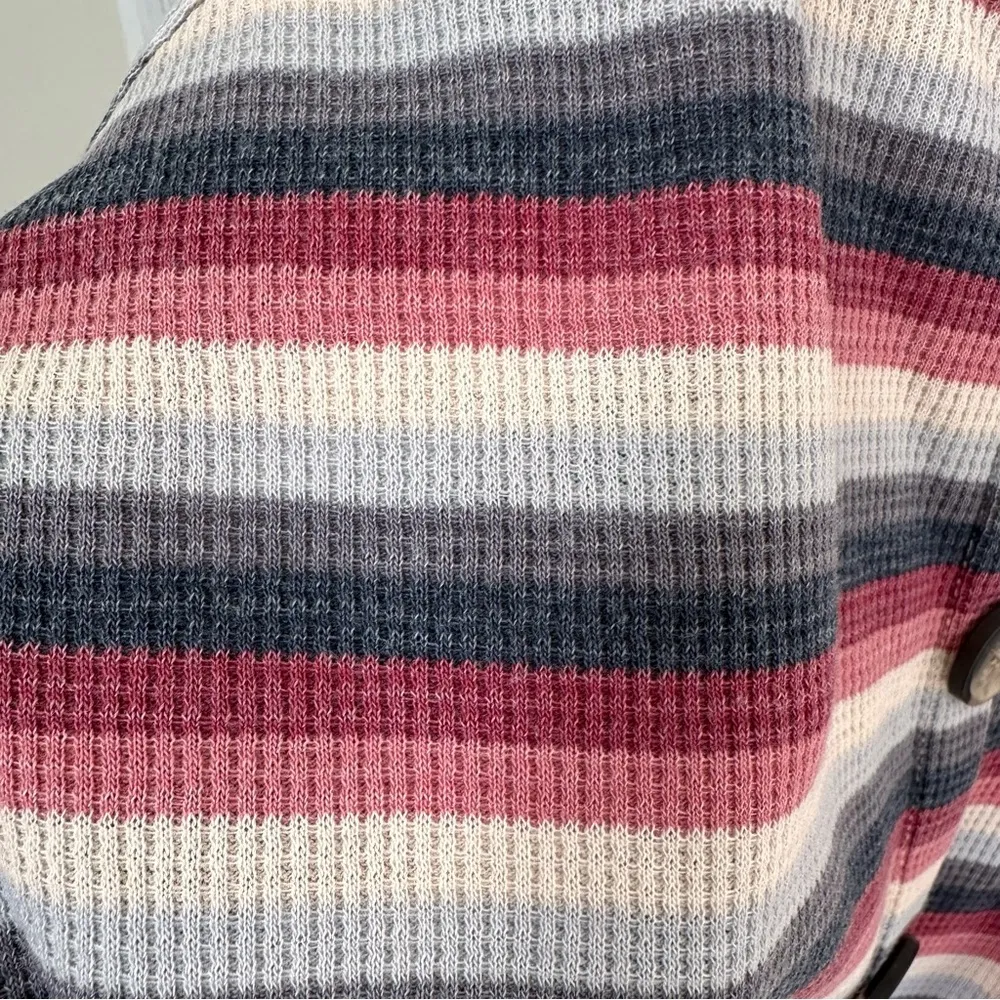 Striped Button Front Ribbed Tank Top SZ Medium - Image 6