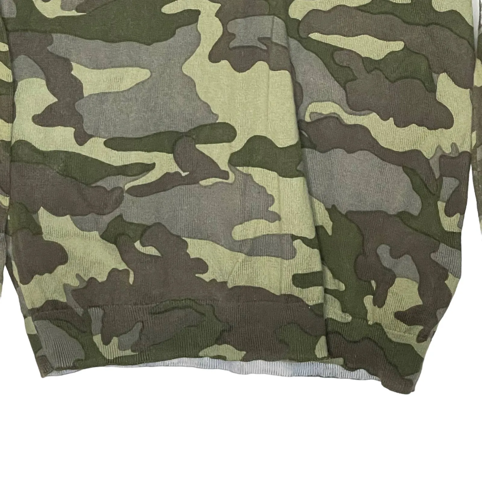 J. Crew Teddie Lightweight Sweater Size Small Camo Pattern Womens Worn Look‎ - Image 4