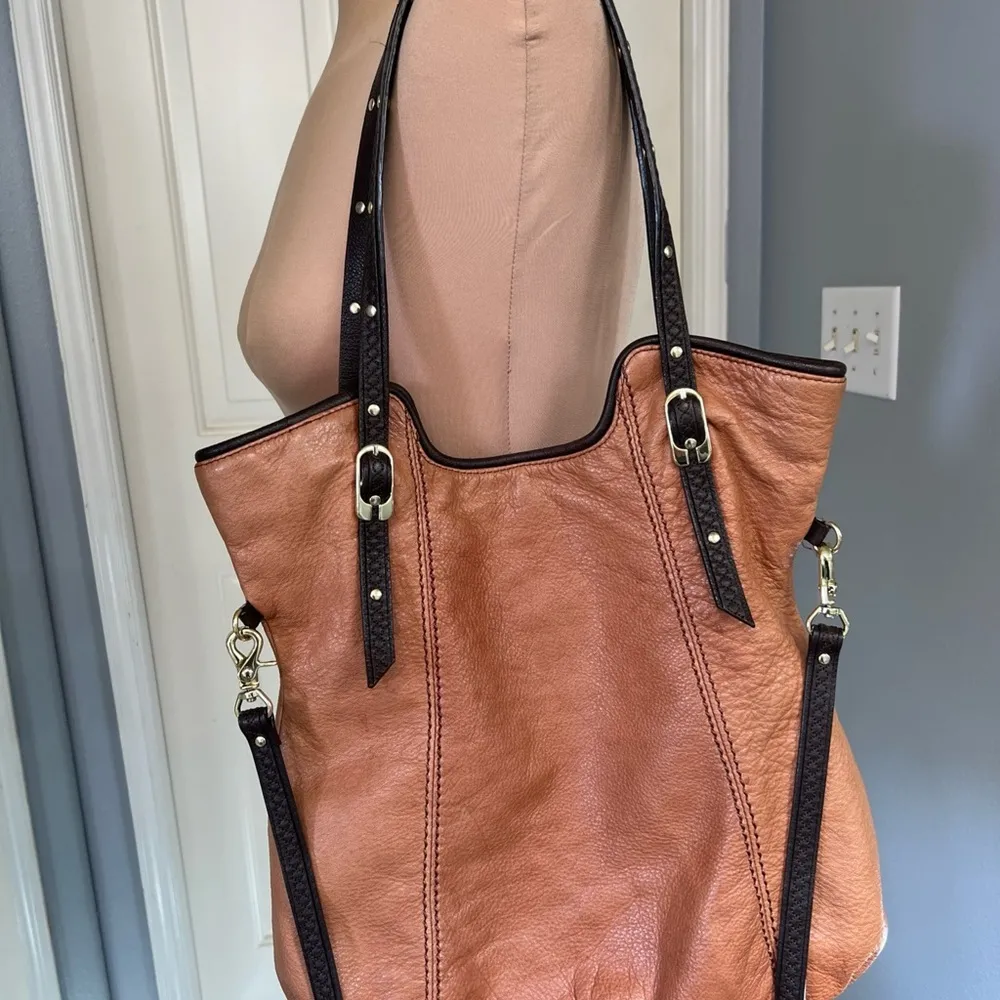 The Sak Tan Brown Leather Hobo Crossbody Shoulder Bag Bohemian‎ Hippie - Image 3