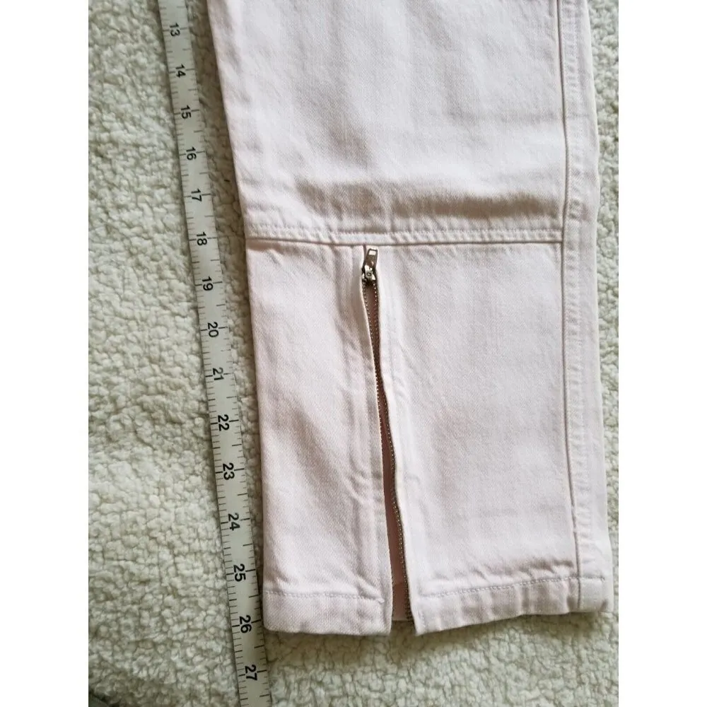 Citizens Of Humanity Jeans Abi Zipper Cargo in Carnation Pink Women's Size 24 - Image 14