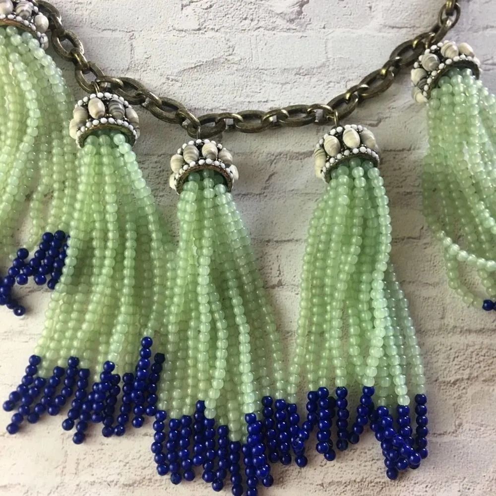 BaubleBar  Seed bead tassel link chain necklace - Image 2