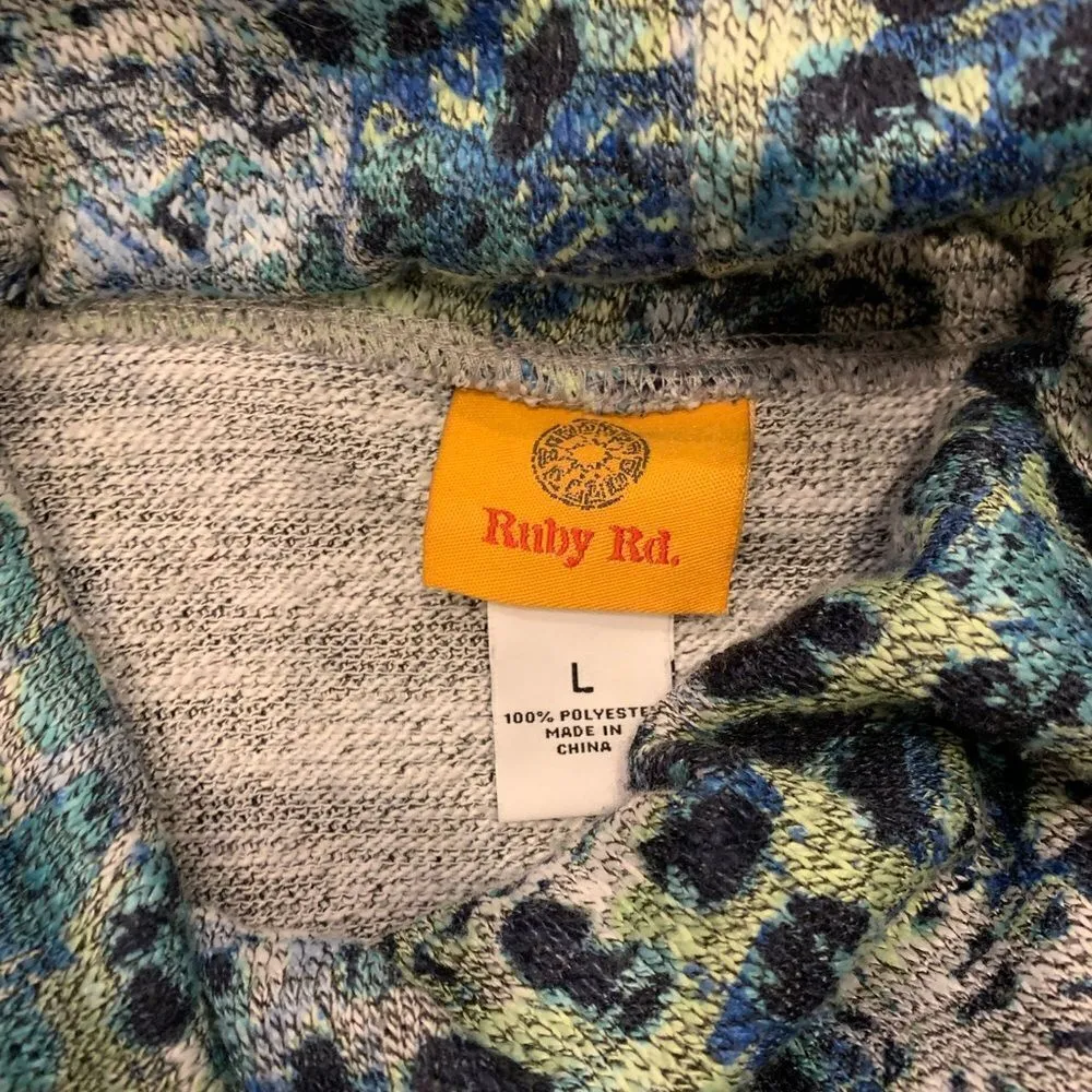 Ruby Rd. Ocean Color Cowl Neck Top Size Large - Image 2