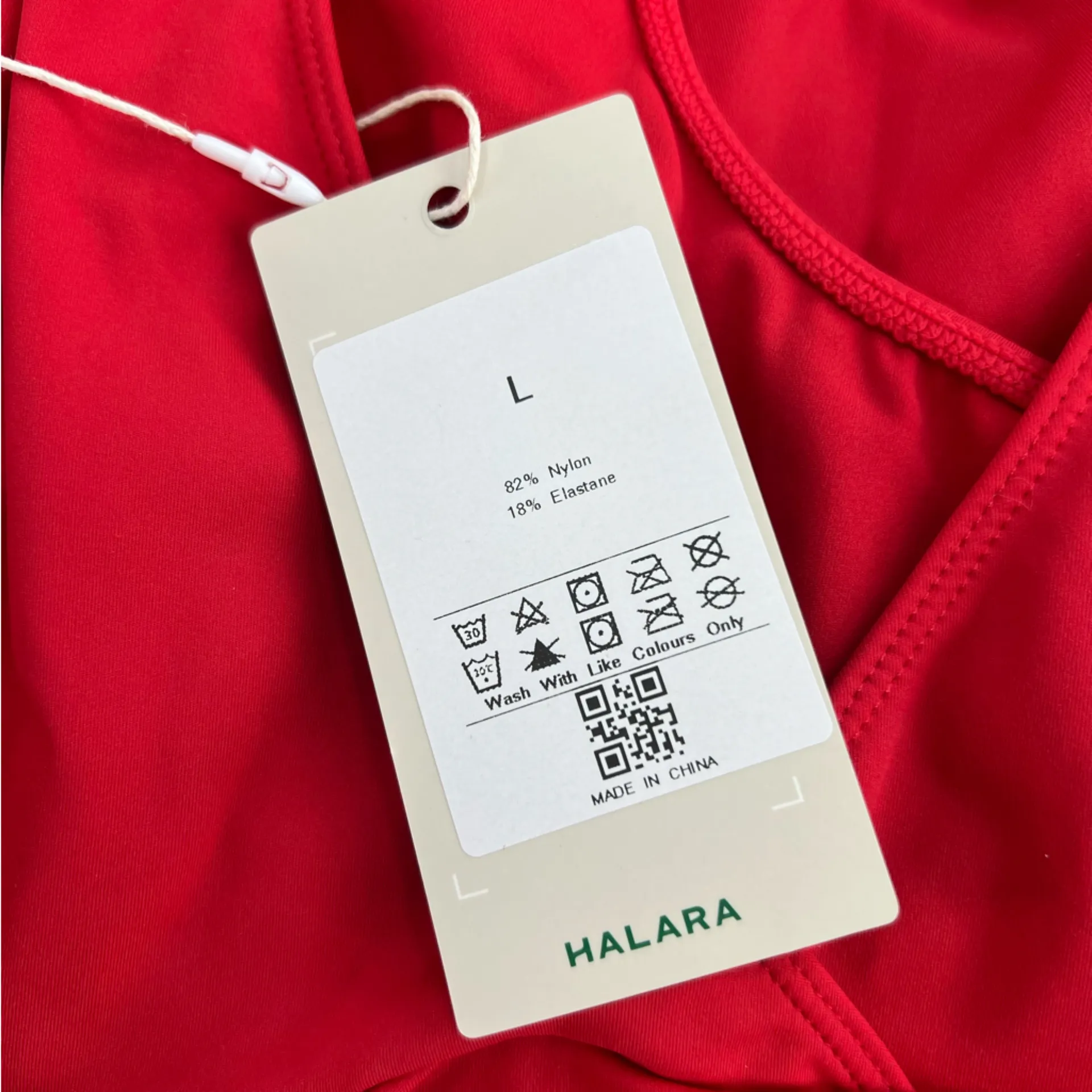 NWT Halara Deep V Neck Racerback 2-in-1 Pocket Flare Mini Casual Dress RED - Image 4