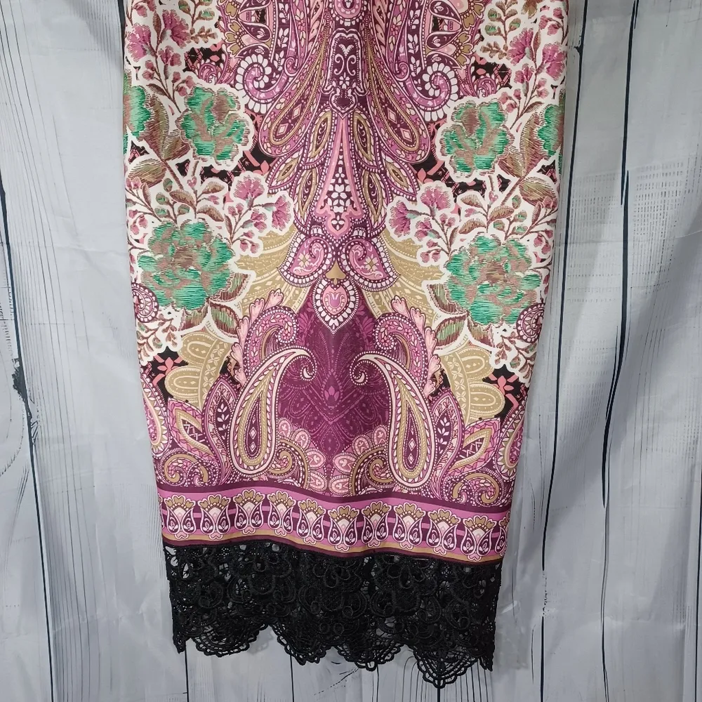 Eci Paisley fitted dress with LaceNWT - Image 10