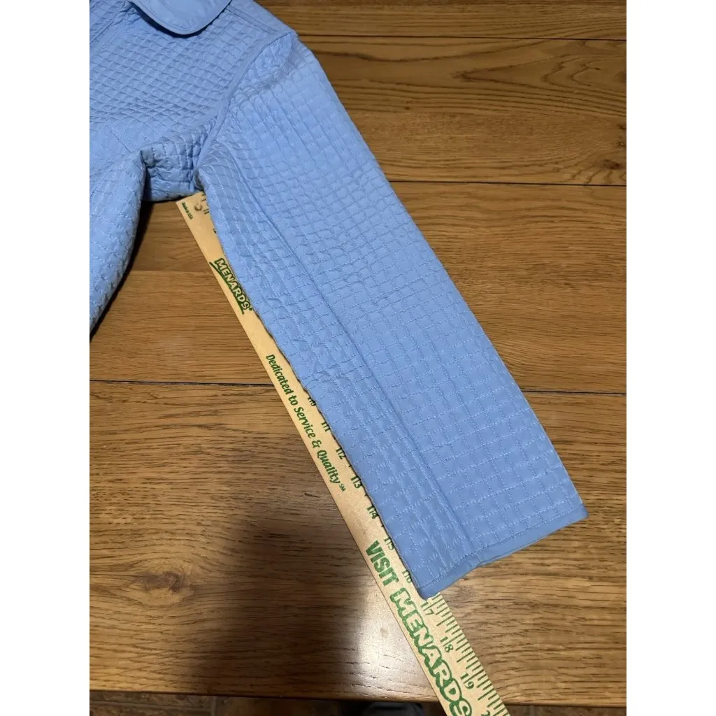 Marisa Christina Women Jacket Quilted Shell Size Large Lightweight Full Zip READ Blue - Image 7