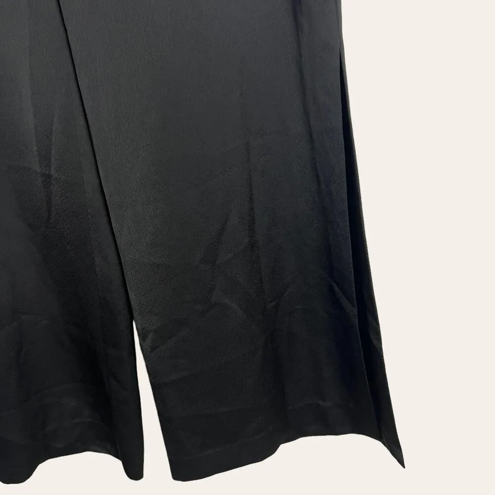 Rachel Rachel Roy Black Split Wide Leg Satin Trouser Slack Pants Sz 10 NWT - Image 4