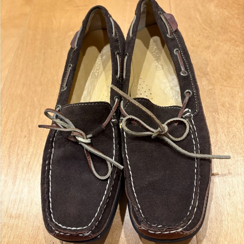Sperry  top sliders moccasin loafers shoes brown suede sz 10 women - Image 4