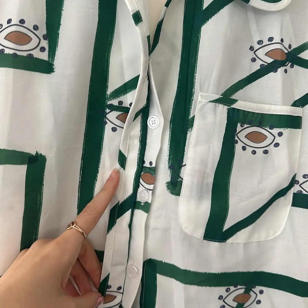 Commense Print Drawstring Shorts Set size M Green Size M - Image 7