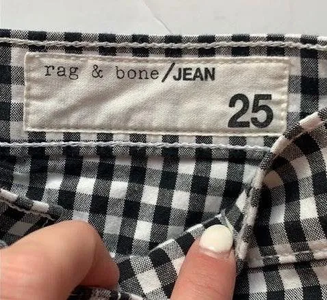 Rag and Bone black & white high rise gingham shorts! - Image 6