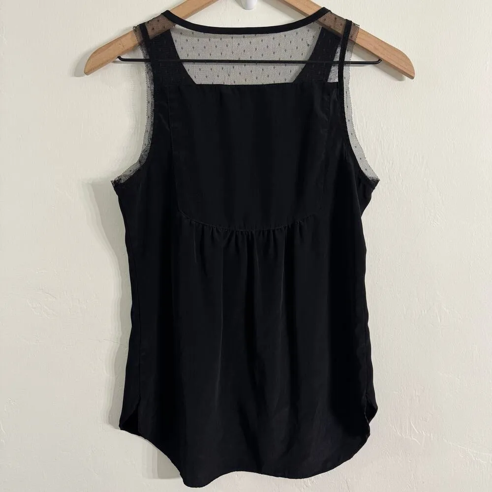 Princess Vera Wang Black Polka Dot Lace Insert Tank Top Size Small - Image 7