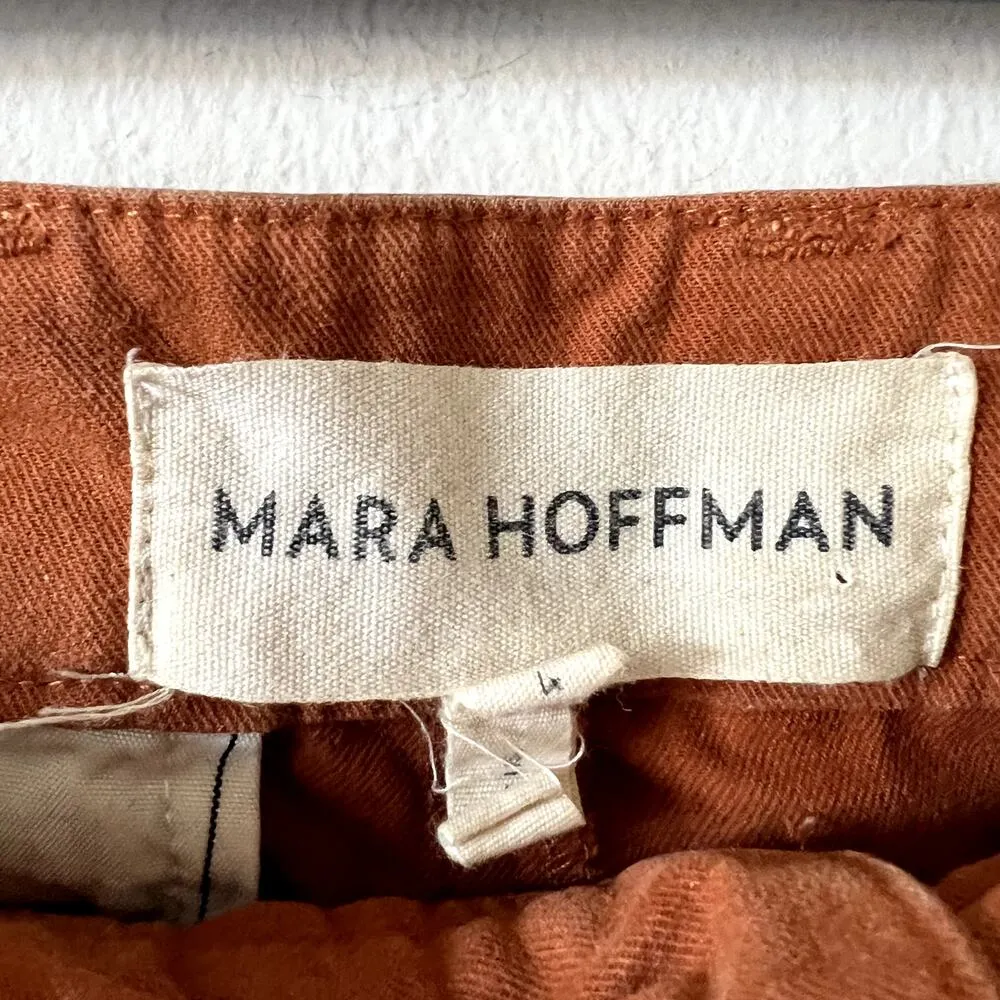 Mara Hoffman cotton pants straight size 4 brown - Image 2