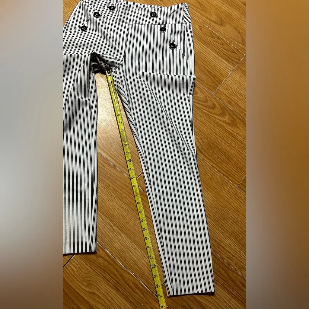 Women SM. CATO ‘est. 1946’, Black and White Striped pull on Pants. Straight leg - Image 9