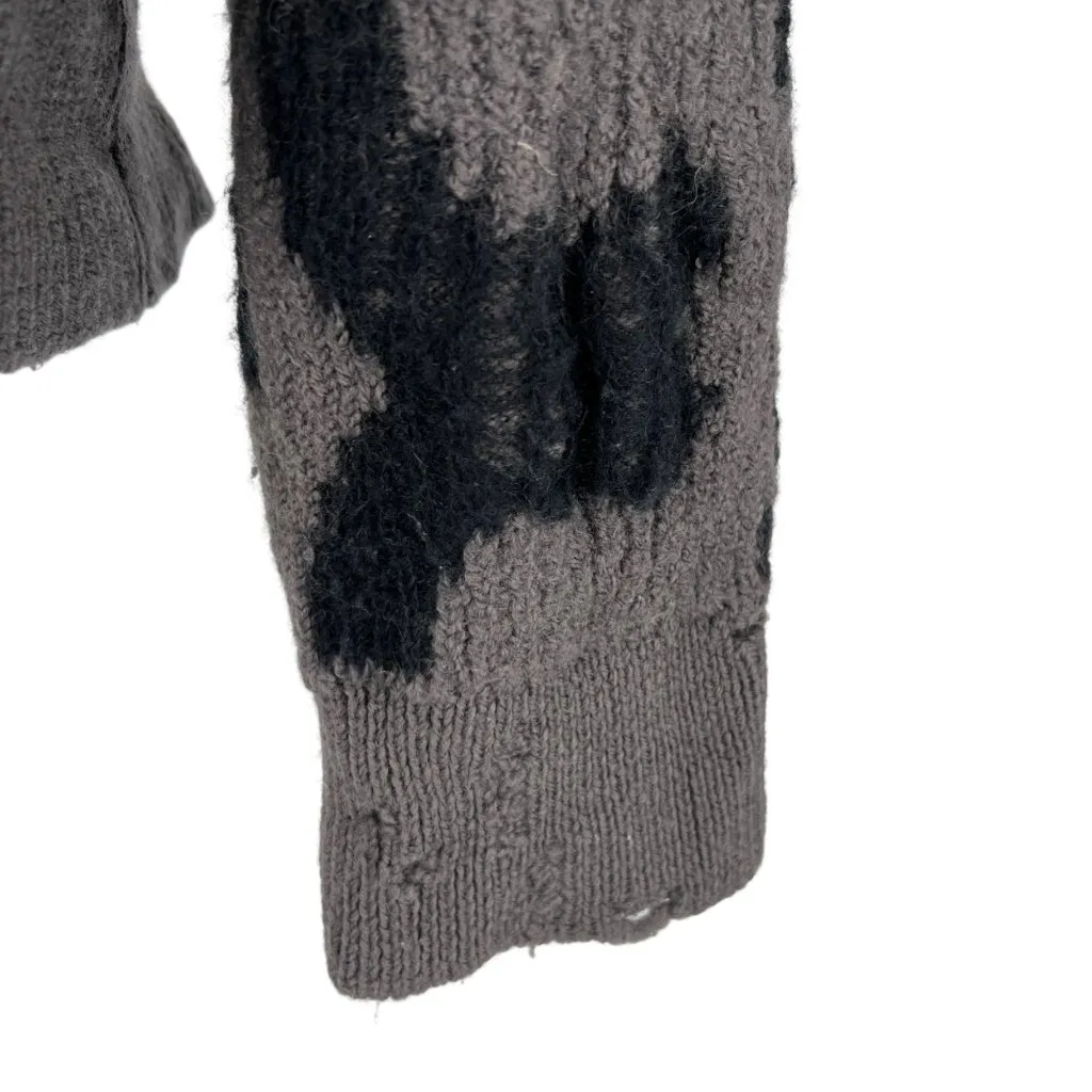 Marc Jacobs The Monogram Distressed Oversized Sweater Gray Black Size XL - Image 7