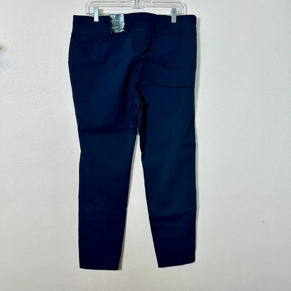 ALFANI Navy Tummy-Control Pull-on Pants,‎ Size 16P - Image 3