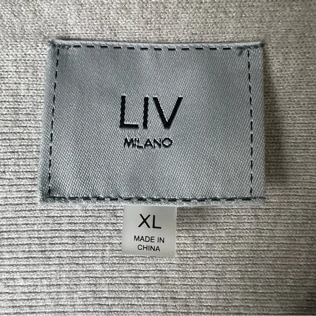 LIV MILANO Rhinestone Embellished Long Sleeve Sweater Top Dolman V - Image 9