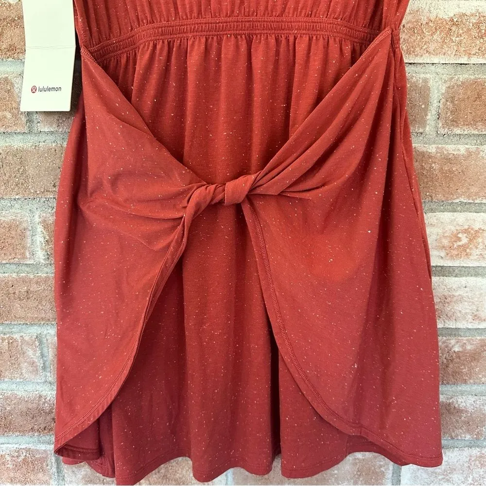 Lululemon Unwind Your Mind T Shirt Dress Women’s 8 NEW Brick Red Speckled - Image 10