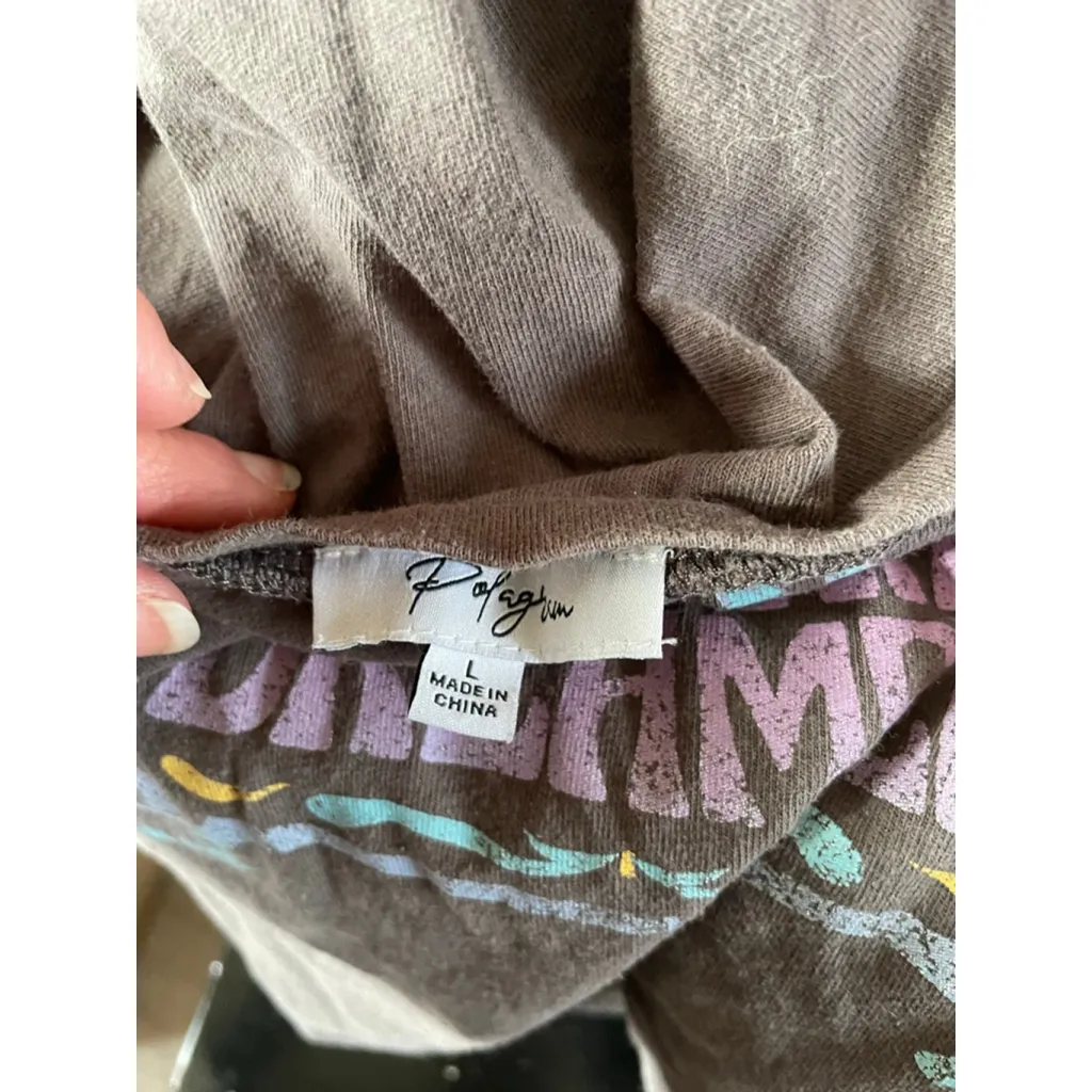 Women's Polagram Celestial Dreamer Brown Multicolor Short Sleeve Tee L - Image 3